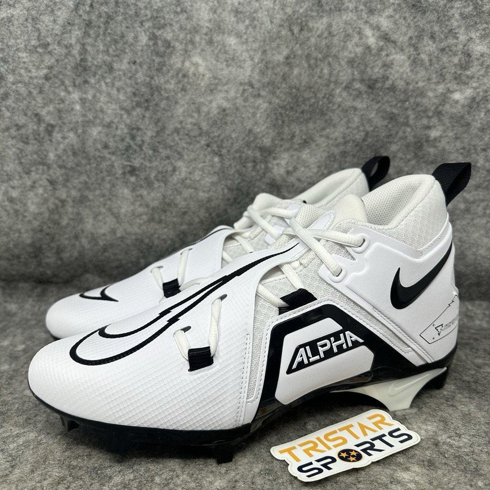 Nike Alpha Menace Pro 3 Football Cleats Mens Size 10 White Black CT6649-100